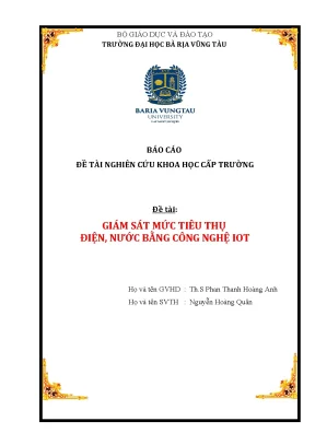 Luận văn tốt nghiệp giám sát mức tiêu thụ điện nước bằng công nghệ iot đề tài nghiên cứu khoa học