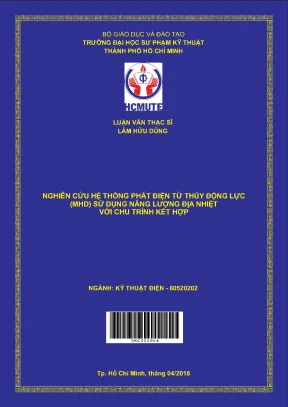 Luận văn thạc sĩ hcmute nghiên cứu hệ thống phát điện từ thủy động lực mhd sử dụng năng lượng địa nhiệt với chu trình kết hợp