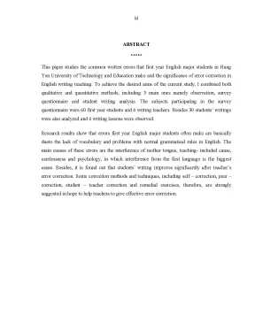 Luận văn thạc sĩ common english writing errors made by english major students at hung yen university of technology and education and the significance of correcting errors to english writing teaching