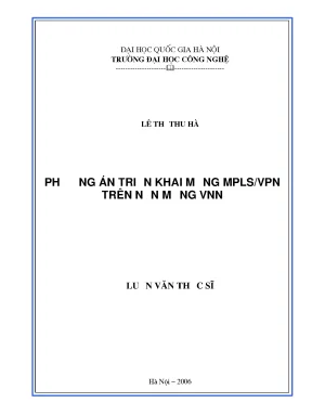 Luận văn thạc sĩ phương án triển khai mạng mpls vpn trên nền mạng vnn
