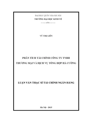 Luận văn thạc sĩ phân tích tài chính công ty tnhh thương mại và dịch vụ tổng hợp hà cường