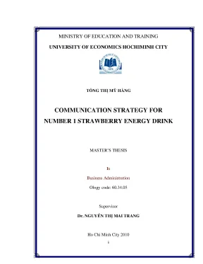 Luận văn thạc sĩ communication strategy for number 1 strawberry energy drink luận văn thạc sĩ
