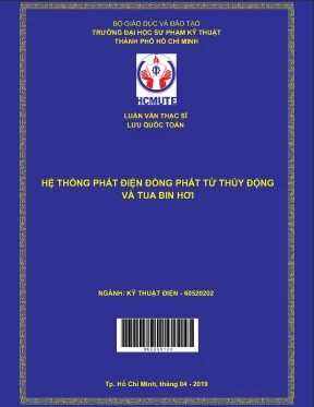 Luận văn thạc sĩ hcmute hệ thống phát điện đồng phát từ thủy động và tua bin hơi