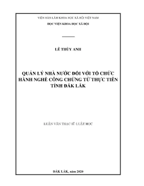 Luận án tiến sĩ quản lý nhà nước đối với tổ chức hành nghề công chứng từ thực tiễn tỉnh đắk lắk