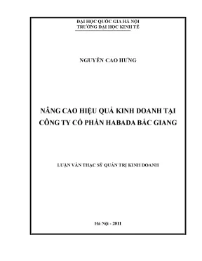Luận văn thạc sĩ nâng cao hiệu quả kinh doanh tại công ty cổ phần habada bắc giang