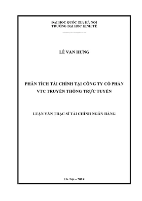Luận văn thạc sĩ phân tích tài chính tại công ty cổ phần vtc truyền thông trực tuyến