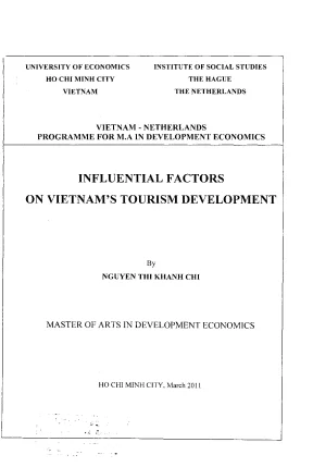 Luận văn thạc sĩ influential factors on vietnams tourism development luận văn thạc sĩ