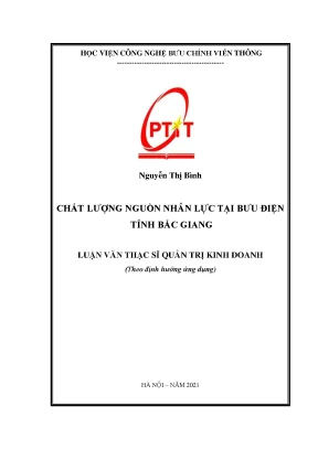 Luận văn thạc sĩ chất lượng nguồn nhân lực tại bưu điện tỉnh bắc giang