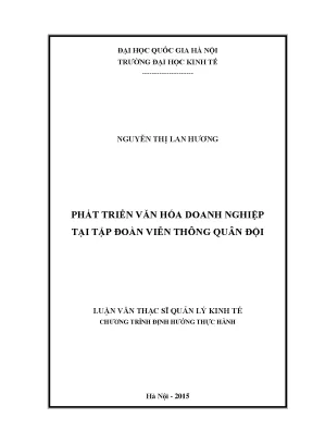 Luận văn thạc sĩ phát triển văn hóa doanh nghiệp tại tập đoàn viễn thông quân đội