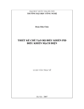 Luận văn thạc sĩ thiết kế tạo bộ điều khiển pid điều khiển mạch điện luận văn ths kỹ thuật điện tử viễn thông 2 07 00