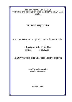 Luận văn thạc sĩ báo chí với việc rèn luyện đạo đức của sinh viên