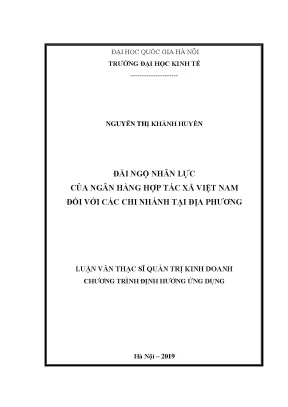Luận văn thạc sĩ đãi ngộ nhân lực của ngân hàng hợp tác xã việt nam đối với các chi nhánh tại địa phương