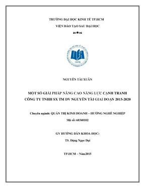 Luận văn thạc sĩ một số giải pháp nâng cao năng lực cạnh tranh công ty tnhh sx dv nguyễn tài giai đoạn 2015 2020