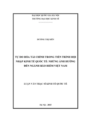 Luận văn thạc sĩ tự do hóa tài chính trong tiến trình hội nhập quốc tế những ảnh hưởng đến ngành bảo hiểm việt nam