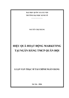 Luận văn thạc sĩ hiệu quả hoạt động marketing tại ngân hàng tmcp quân đội