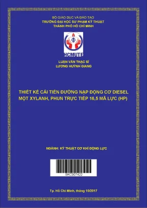 Luận văn thạc sĩ hcmute thiết kế cải tiến đường nạp động cơ diesel một xy lanh phun trực tiếp 16 5 mã lực hp
