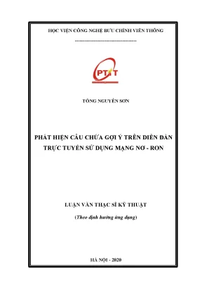 Luận văn thạc sĩ phát hiện câu chứa gợi ý trên diễn đàn trực tuyến sử dụng mạng nơron