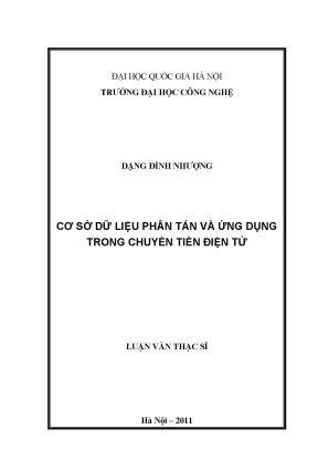Luận văn thạc sĩ cơ sở dữ liệu phân tán và ứng dụng trong chuyển tiền điện tử