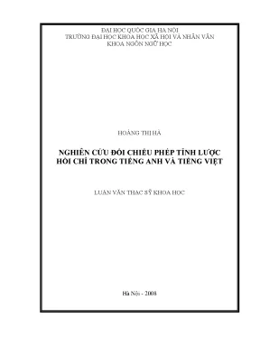 Luận văn thạc sĩ nghiên cứu đối chiếu phép tỉnh lược hồi chỉ trong tiếng anh và tiếng việt