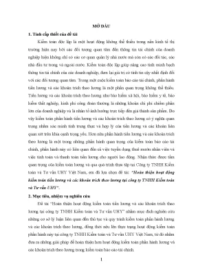 Luận văn tốt nghiệp hoàn thiện hoạt động kiểm toán tiền lương và các khoản trích theo lương tại công ty tnhh kiểm toán và tư vấn uhy