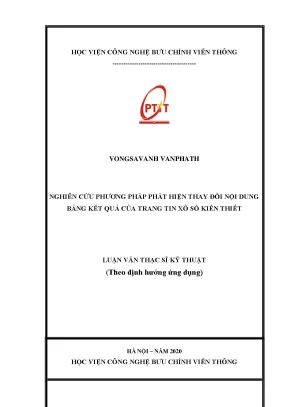 Luận văn thạc sĩ nghiên cứu phương pháp phát hiện thay đổi nội dung bảng kết quả của trang tin xổ số kiến thiết