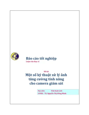 Luận văn thạc sĩ một số kỹ thuật xử lý ảnh tăng cường tính năng cho camera giám sát
