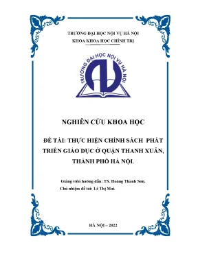 Luận văn tốt nghiệp thực hiện chính sách giáo dục phát triển tại quận thanh xuân thành phố hà nội