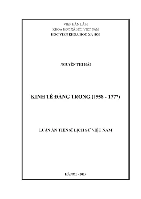 Luận án tiến sĩ luận án tiến sĩ lịch sử kinh tế đàng trong 1558 1777