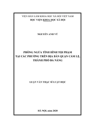 Luận án tiến sĩ phòng ngừa tình hình tội phạm tại các phường trên địa bàn quận cẩm lệ thành phố đà nẵng