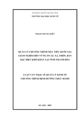 Luận văn thạc sĩ quản lý chương trình mục tiêu quốc gia giảm nghèo bền vững ở các xã thôn bản đặc biệt khó khăn tại tỉnh thanh hóa