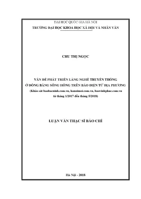 Luận văn thạc sĩ vấn đề phát triển làng nghề truyền thống ở đồng bằng sông hồng trên báo điện tử địa phương khảo sát baobacninh com vn hanoimoi com vn baovinhphuc com vn