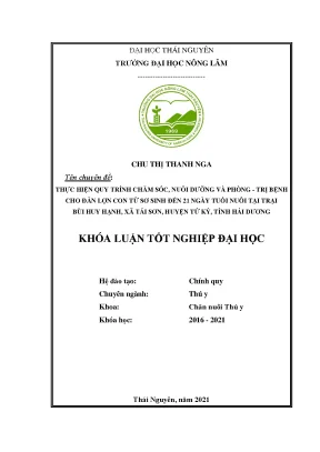 Luận văn tốt nghiệp tình hình nhiễm bệnh viêm ruột do parvovirus ở chó và xây dựng phác đồ điều trị tại phòng khám thú y thái nguyên