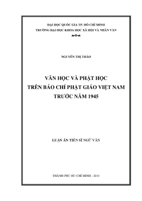 Luận án tiến sĩ văn học và phật học trên báo chí phật giáo việt nam trước năm 1945