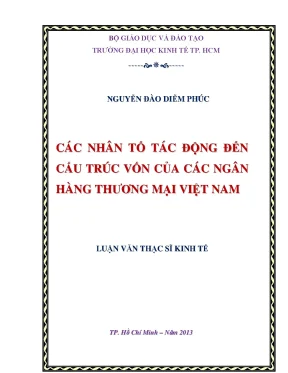 Luận văn thạc sĩ các nhân tố tác động đến cấu trúc vốn các ngân hàng thương mại việt nam