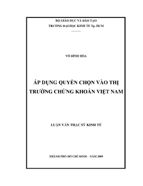 Luận văn thạc sĩ ứng dụng quyền chọn vào thị trường chúng khoán việt nam
