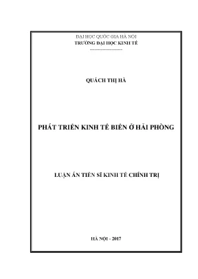Luận án tiến sĩ phát triển kinh tế biển ở hải phòng