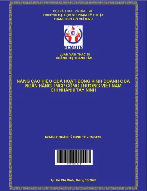 Luận văn thạc sĩ hcmute nâng cao hiệu quả hoạt động kinh doanh của ngân hàng tmcp công thương việt nam chi nhánh tây ninh