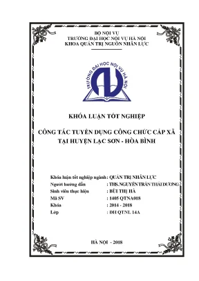 Luận văn tốt nghiệp công tác tuyển dụng công chức cấp xã tại huyện lạc sơn hòa bình