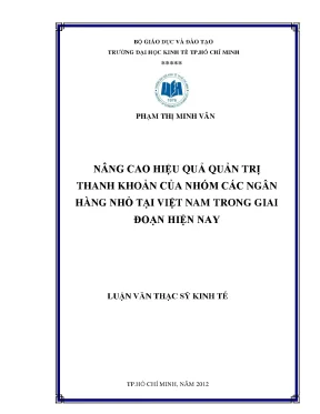 Luận văn thạc sĩ nâng cao hiệu quả quản trị thanh khoản của nhóm các ngân hàng nhỏ tại việt nam trong giai đoạn hiện nay