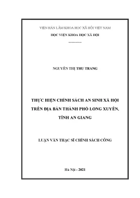 Luận văn thạc sĩ thực hiện chính sách an sinh xã hội trên địa bàn thành phố long xuyên tỉnh an giang