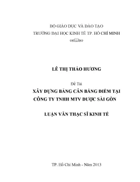Luận văn thạc sĩ xây dựng bảng cân bằng bảng điểm tại công ty trách nhiệm hữu hạn một thành viên dược sài gòn