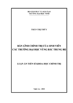 Luận án tiến sĩ bản lĩnh chính trị của sinh viên các trường đại học vùng bắc trung bộ
