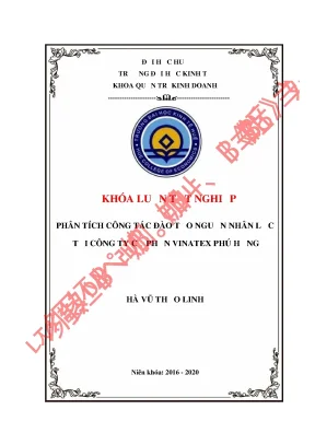 Luận văn tốt nghiệp phân tích công tác đào tạo nguồn nhân lực tại công ty cổ phần vinatex phú hưng