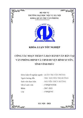 Luận văn tốt nghiệp công tác soạn thảo và ban hành văn bản tại văn phòng hđnd và ubnd huyện bình xuyên tỉnh vĩnh phúc