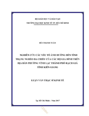 Luận văn thạc sĩ nghiên cứu các yếu tố ảnh hưởng đến tình trạng nghèo đa chiều của các hộ gia đình trên địa bàn phường vĩnh lạc thành phố rạch giá tỉnh kiên giang