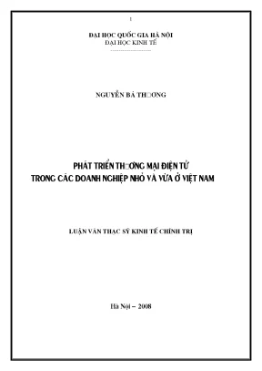 Luận văn thạc sĩ phát triển thương mại điện tử trong các doanh nghiệp nhỏ và vừa ở việt nam