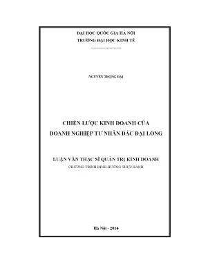 Luận văn thạc sĩ chiến lược kinh doanh của doanh nghiệp tư nhân đắc đại long