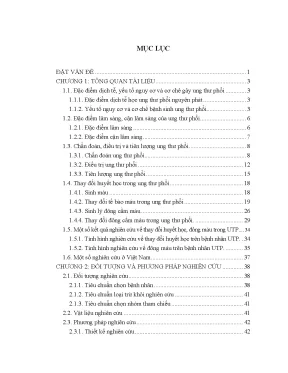 Luận án nghiên cứu sự thay đổi một số chỉ số huyết học ở bệnh nhân ung thư phổi nguyên phát