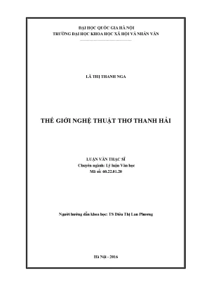 Luận văn thạc sĩ thế giới nghệ thuật thơ thanh hải