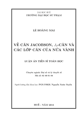 Luận văn thạc sĩ về căn jacobson js căn và các lớp căn của nửa vành